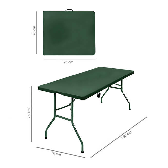Klapptisch 150 cm. grün 2