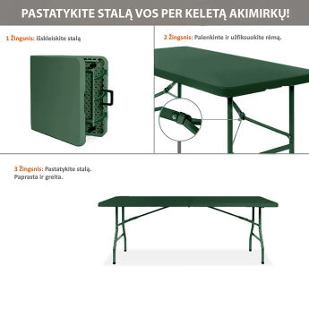 Klapptisch 180 cm. grün 7