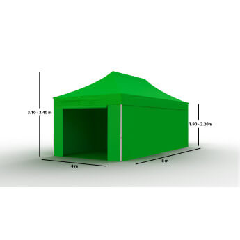 Faltpavillon 4x8 Grün Zeltpro TITAN 8