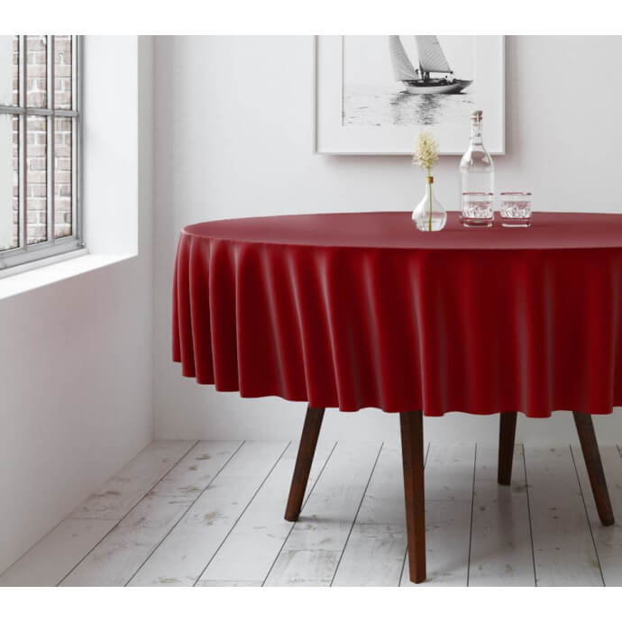 Runde Tischdecke Restly Burgunderrot D150 1