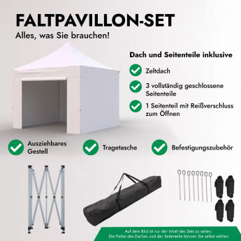 Faltpavillon 3x3 Grün Zeltpro TITAN 20