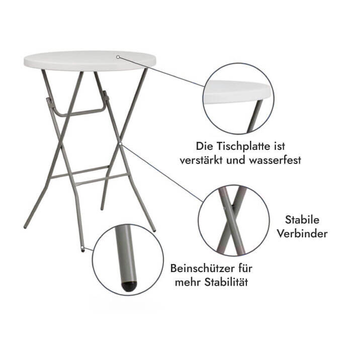 Stehtisch Klappbar D80 8