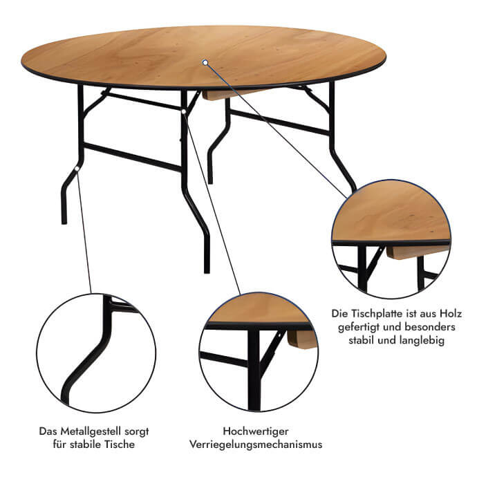 Holzrundtisch D180 8