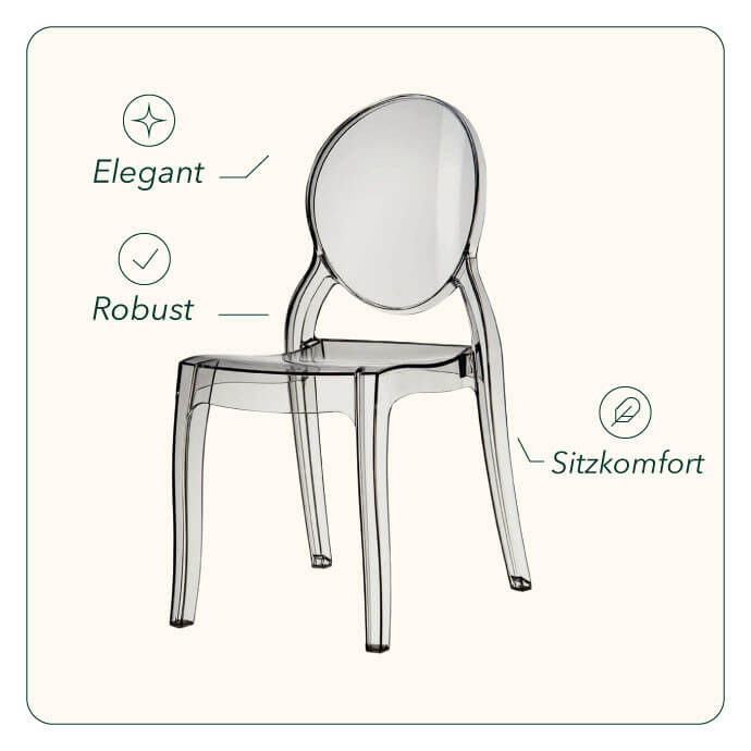 Bankettstuhl Queen - Transparent (getönt) 4