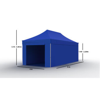 Faltpavillon 4x8 Blau Zeltpro TITAN 7