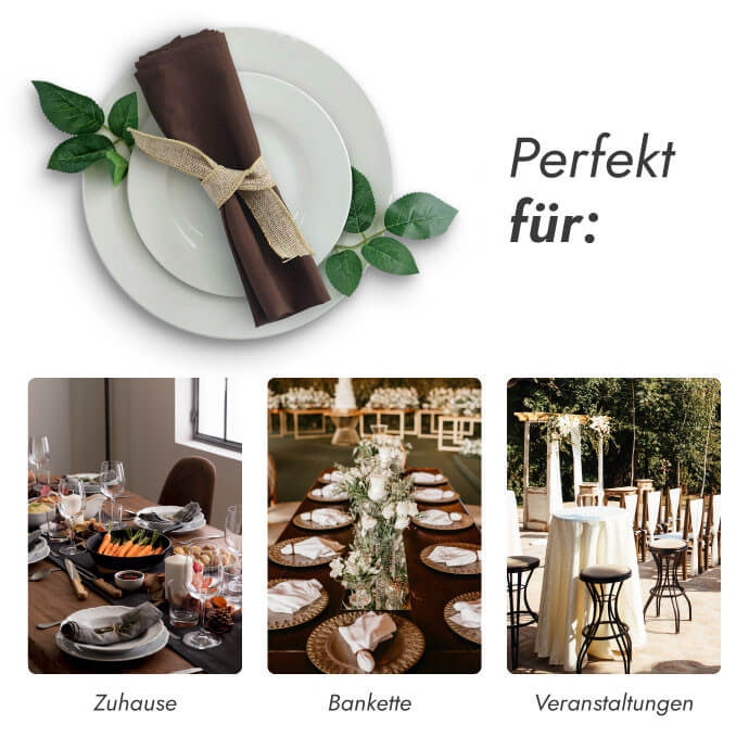 Stoffserviette Braun 40 × 40 cm (10 Stück) 4