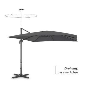 Sonnenschirm mit Solid sonnenschirmständer und Schutzhülle  Comfort Anthrazit 3