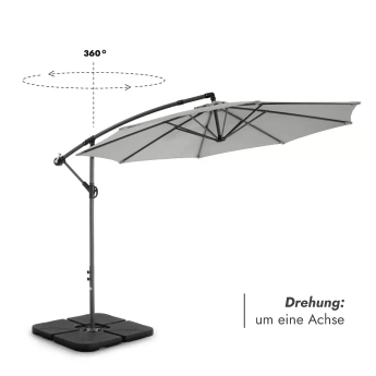 Sonnenschirm mit Schutzhülle Select Hellgrau 3
