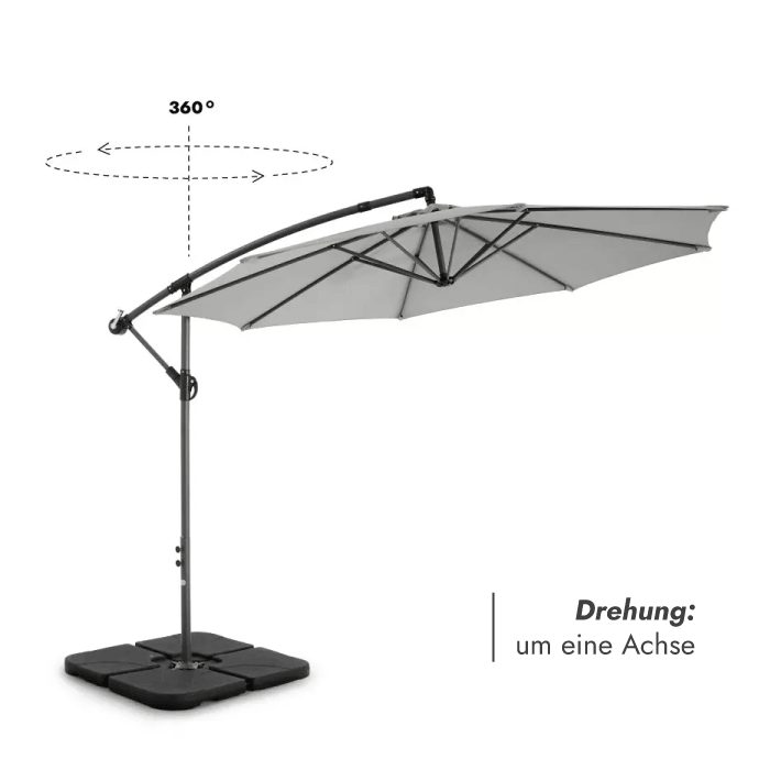 Sonnenschirm mit Schutzhülle Select Hellgrau 3