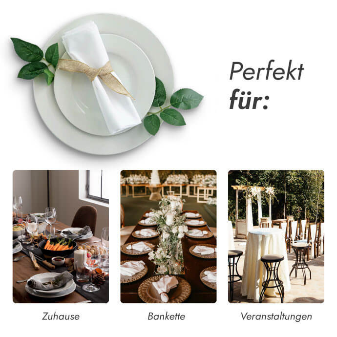 Stoffserviette Weiß 40 × 40 cm (20 Stück) 5