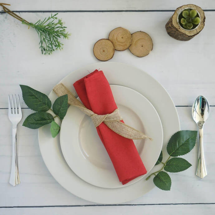 Stoffserviette Rot 40 × 40 cm (20 Stück) 2