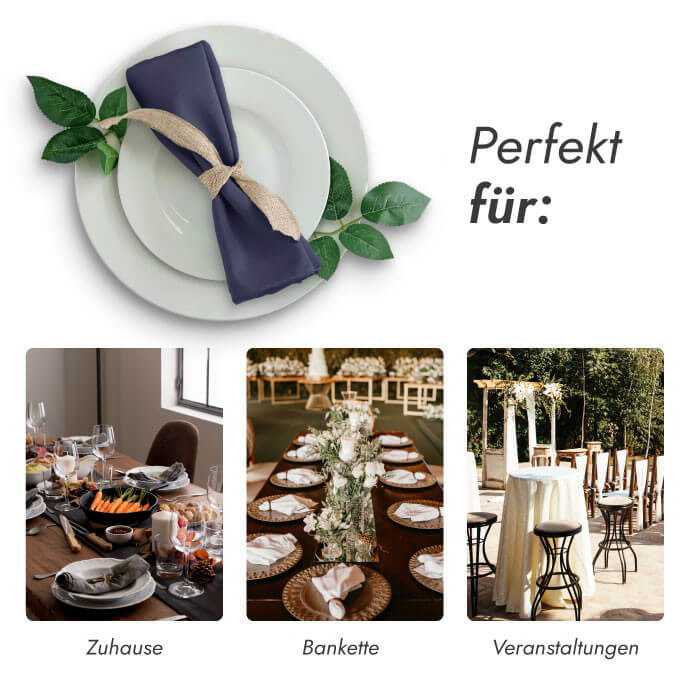 Stoffserviette Dunkelblau 40 × 40 cm (100 Stück) 5