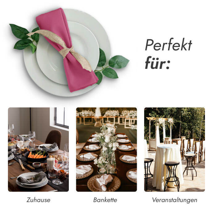 Stoffserviette Rosa 40 × 40 cm (20 Stück) 5
