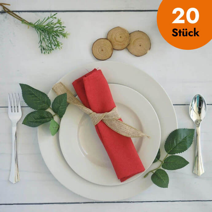 Stoffserviette Rot 40 × 40 cm (20 Stück) 1