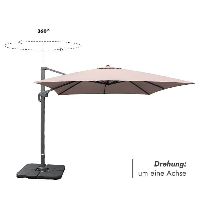Sonnenschirm (inklusive Schutzhülle) Lounge Taupe 3