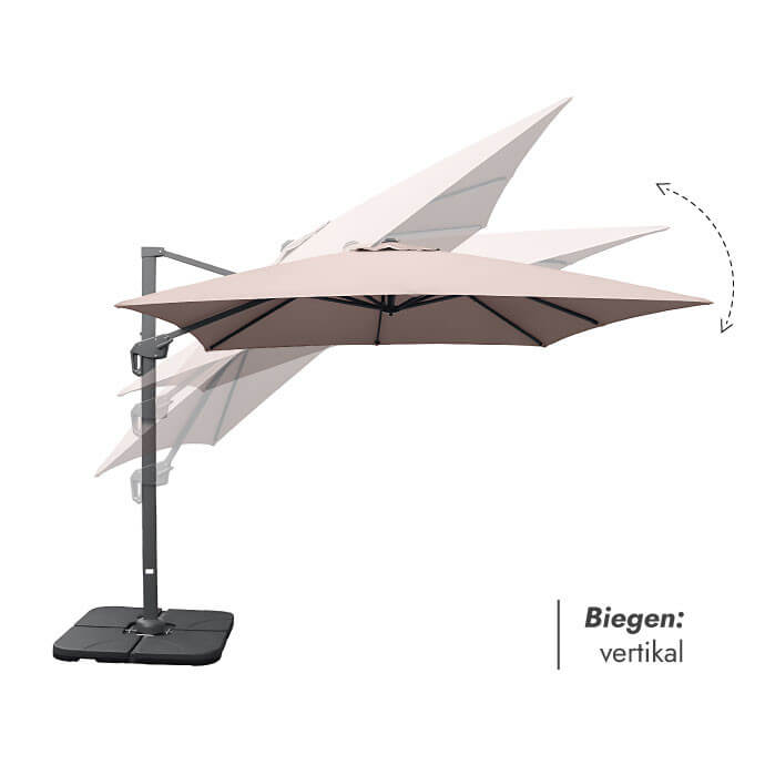 Sonnenschirm (inklusive Schutzhülle) Lounge Taupe 2