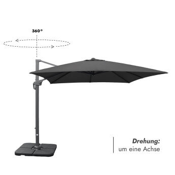 Sonnenschirm mit Sonnenschirmständer (inklusive Schutzhülle) Lounge Anthrazit 3