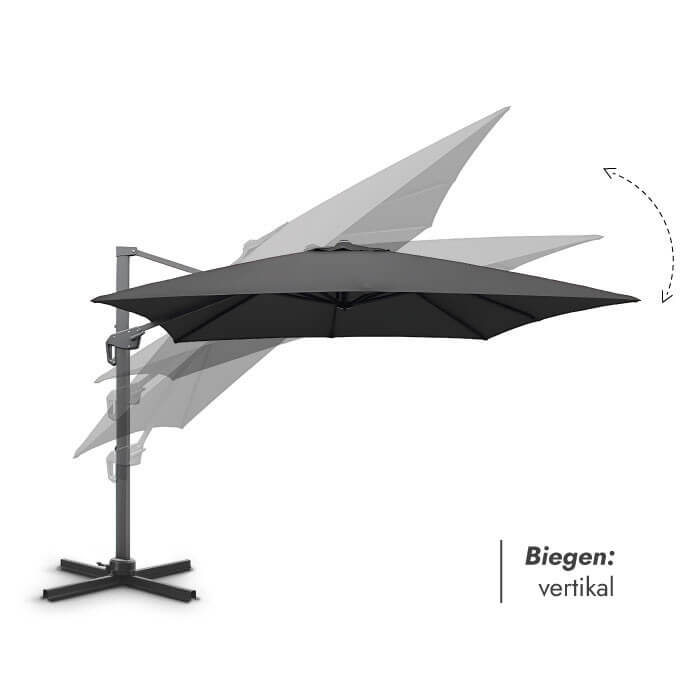 Sonnenschirm für den Außenbereich mit stabilem Sonnenschirmständer Solid (inklusive Schutzhülle) Lounge Anthrazit 2