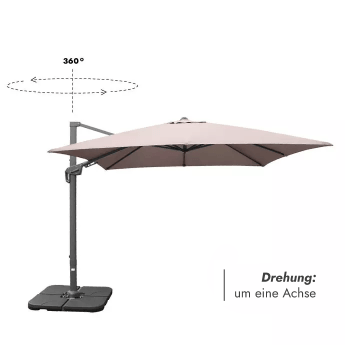 Sonnenschirm für den Außenbereich mit stabilem Sonnenschirmständer Solid (inklusive Schutzhülle) Maestro Taupe 5