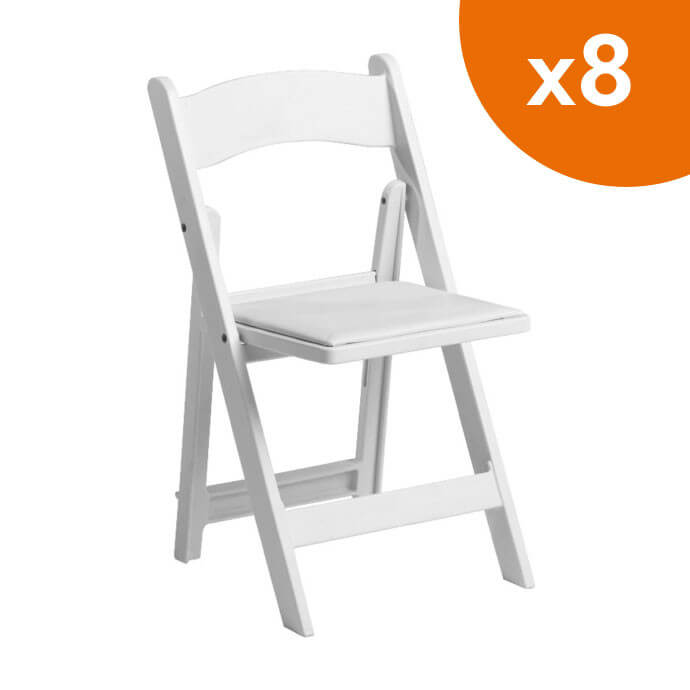 Klappstuhl Gladiator weiß (8 Stück) 1