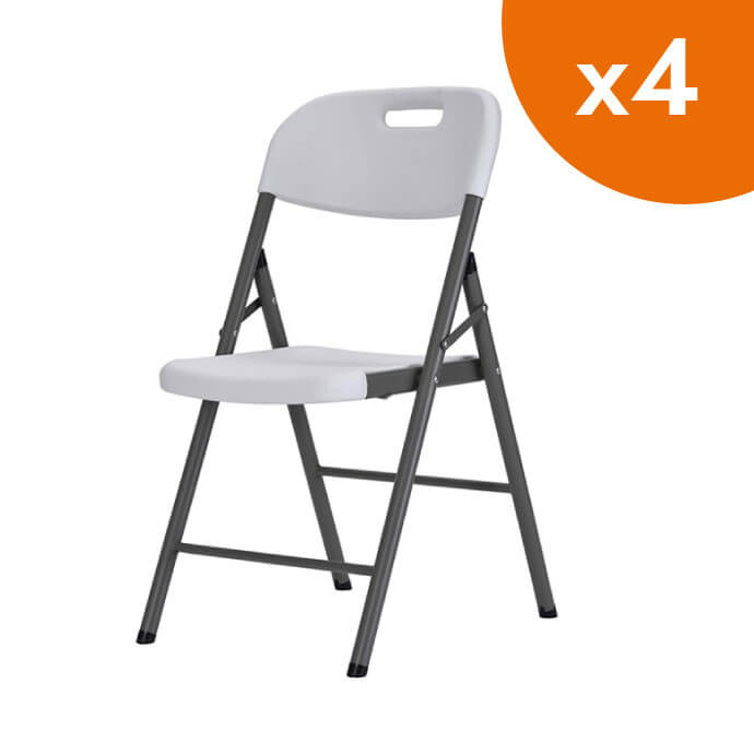 Klappstuhl Premium aus Kunststoff, weiß (4 Stück) 1