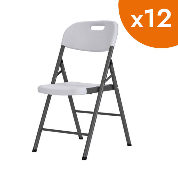 Klappstuhl Premium aus Kunststoff, weiß (12 Stück) 1