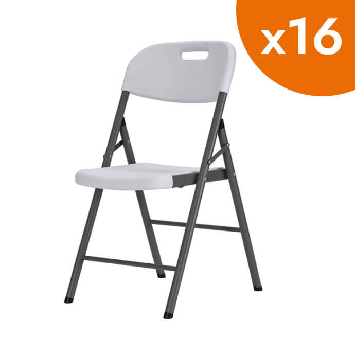 Klappstuhl Premium aus Kunststoff, weiß (16 Stück) 1