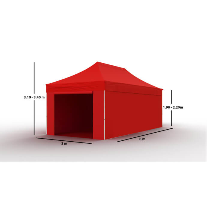 Faltpavillon 3x6 Rot Zeltpro TITAN 8