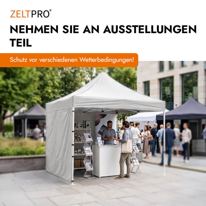 Faltpavillon 3x4,5 Weiß Zeltpro PROFRAME 20