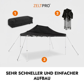 Faltpavillon 3x4,5 Rot Zeltpro PREMIUM+ 3