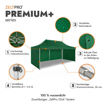 Faltpavillon 3x6 Grün Zeltpro PREMIUM+ 2