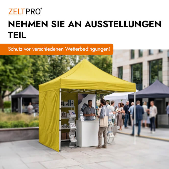 Faltpavillon 2x2 Gelb Zeltpro PROFRAME 10