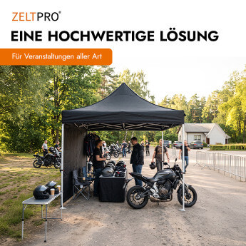 Faltpavillon 3x3 Schwarz Zeltpro PROFRAME 15