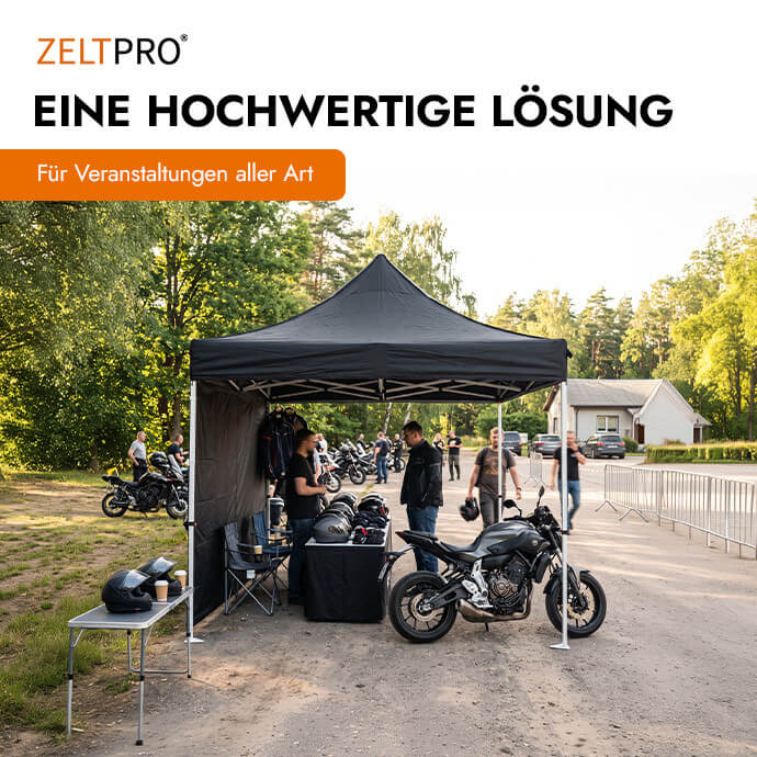 Faltpavillon 3x3 Schwarz Zeltpro PROFRAME 15