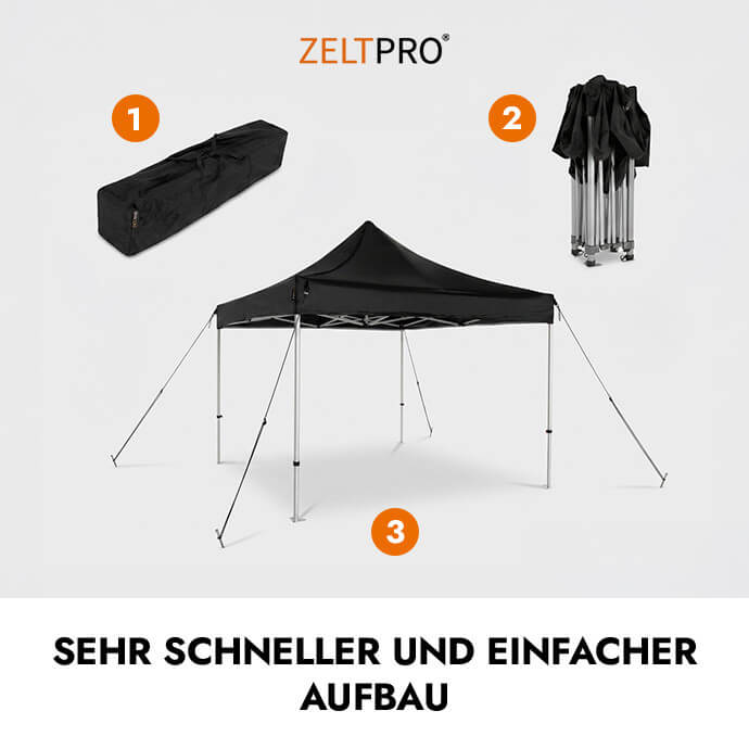 Faltpavillon 3x3 Rot Zeltpro PROFRAME 3
