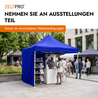 Faltpavillon 3x4,5 Blau Zeltpro PROFRAME 22