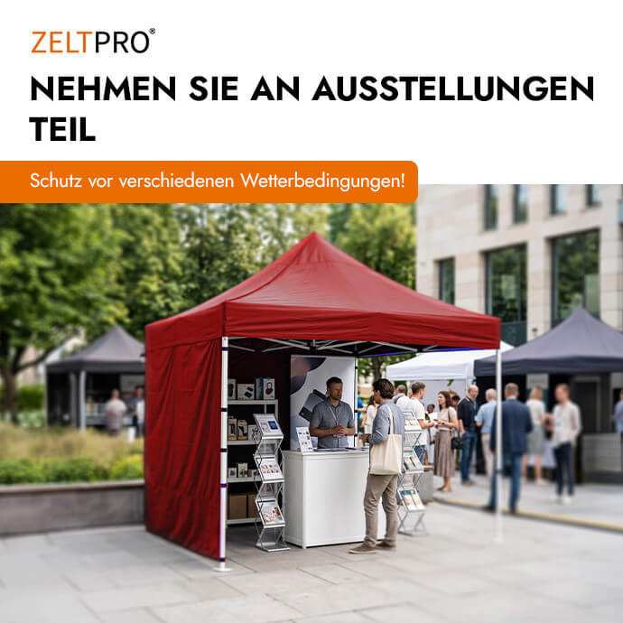 Faltpavillon 3x4,5 Rot Zeltpro PROFRAME 20