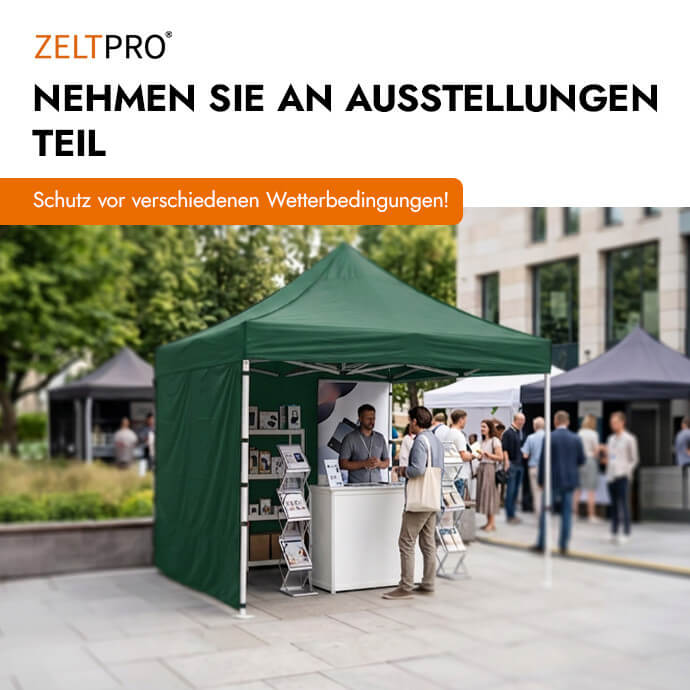 Faltpavillon 3x4,5 Grün Zeltpro PROFRAME 26