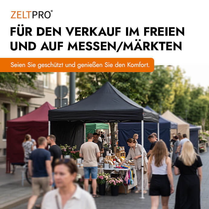 Faltpavillon 3x6 Schwarz Zeltpro PROFRAME 8
