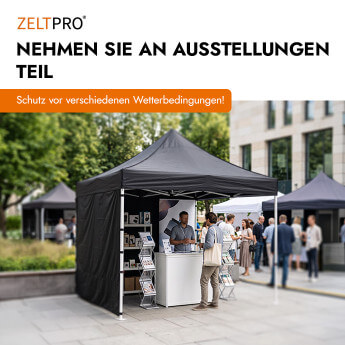 Faltpavillon 3x6 Schwarz Zeltpro PROFRAME 27