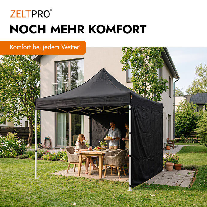 Faltpavillon 3x6 Schwarz Zeltpro PROFRAME 20