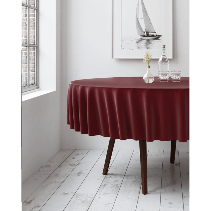 Runde Tischdecke Restly Burgunderrot D220 1