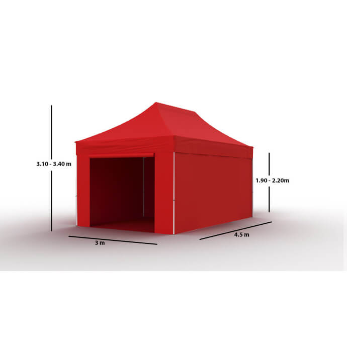 Faltpavillon 3x4,5 Rot Zeltpro TITAN 7