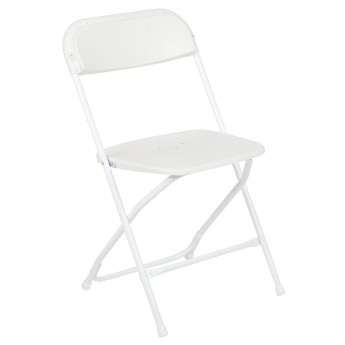 Klappmöbel-Set: Tisch 120 weiß, 4-Stühle Europa, weiß 3
