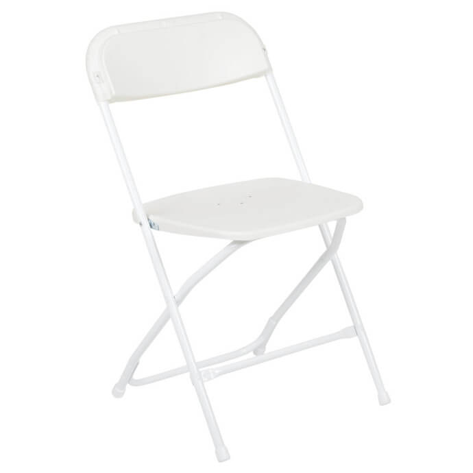 Klappmöbel-Set: Tisch 120 weiß, 4-Stühle Europa, weiß 3