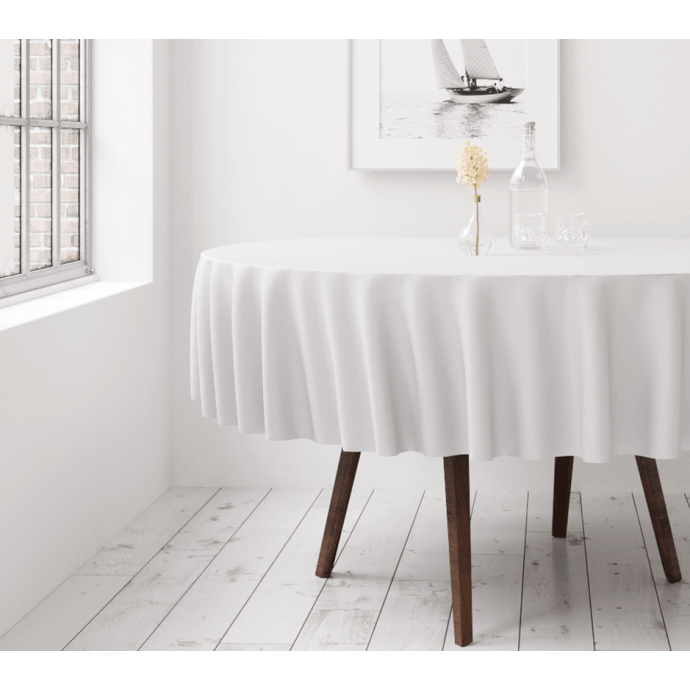 Runde Tischdecke, fleckabweisend Restly Weiß D150 1