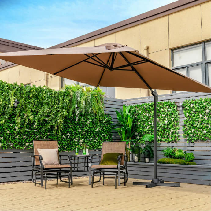 Sonnenschirm mit Sonnenschirmständer Comfort Taupe 13
