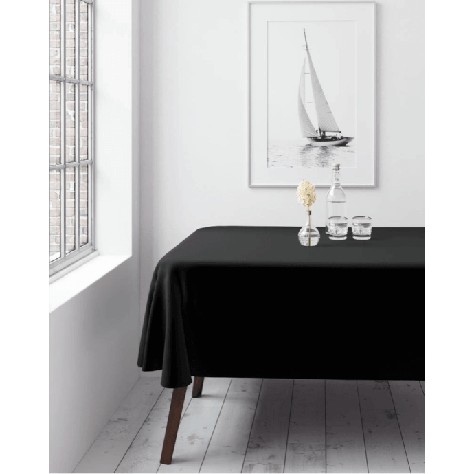Rechteckige Tischdecke, fleckabweisend Restly Schwarz 150x150 1