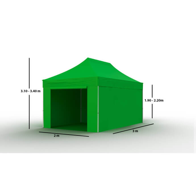 Faltpavillon 3x2 Grün Zeltpro PROFRAME 7