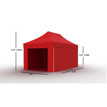 Faltpavillon 3x2 Rot Zeltpro PROFRAME 7